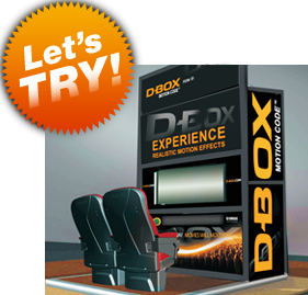 D-BOX導入劇場の劇場ロビーにて体験ブースを設置！
