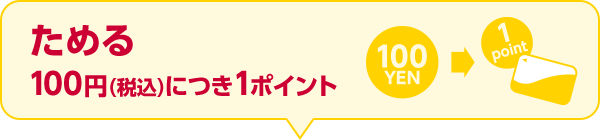 ためる 100円（税込）につき1ポイント